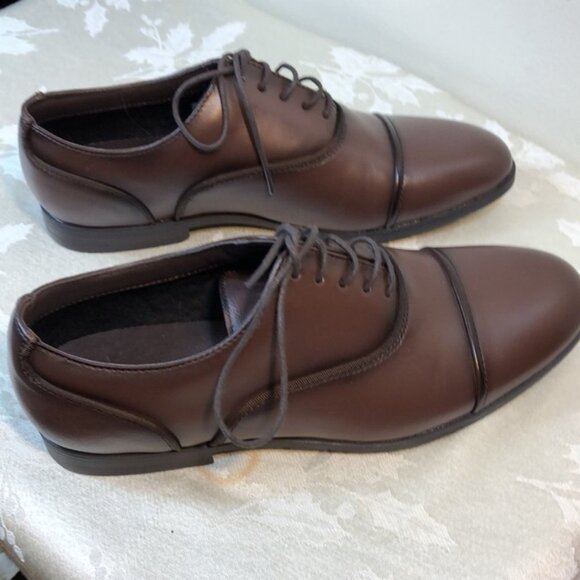 NWT Mens 7.5 lace up brown dress shoes - Picture 6 of 9